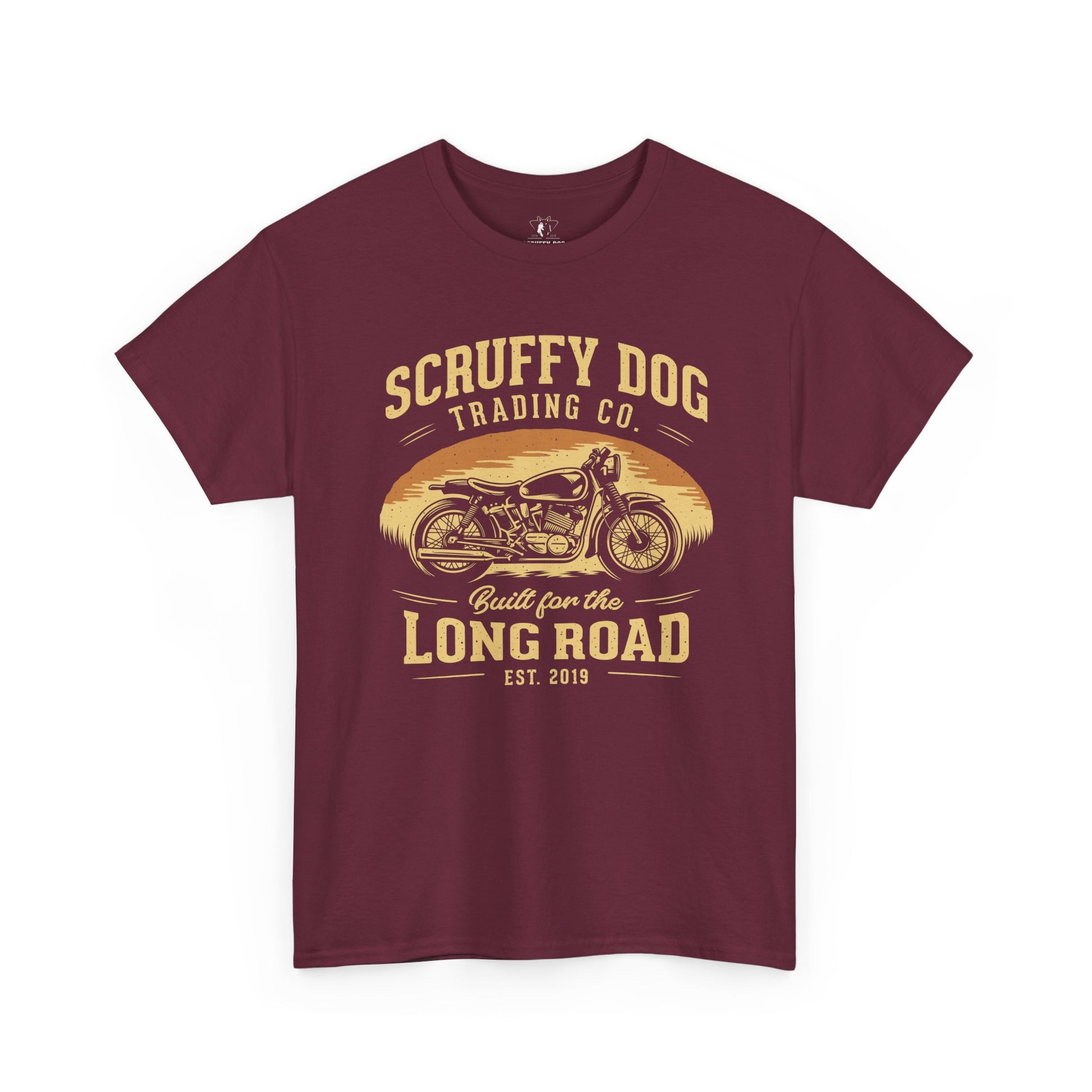 Men’s vintage biker t-shirt lifestyle open road Scruffy Dog