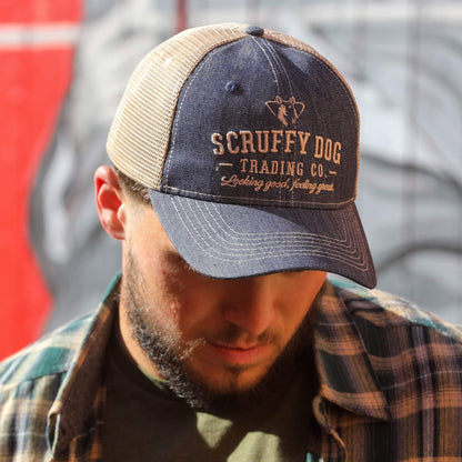 Adjustable snapback trucker hat mesh back