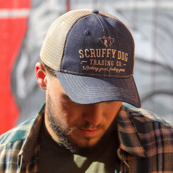Adjustable snapback trucker hat mesh back