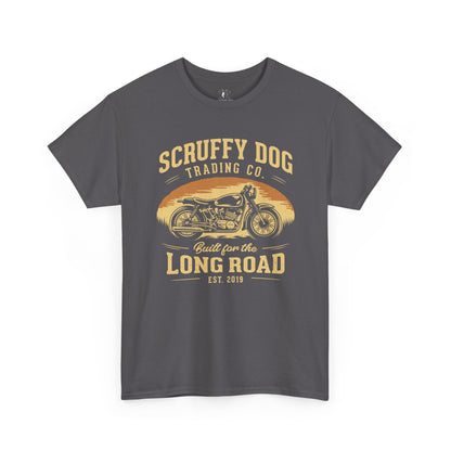 Unisex cotton motorcycle t-shirt relaxed classic fit back view