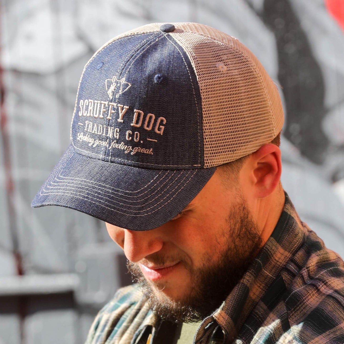 Adjustable snapback trucker hat mesh back