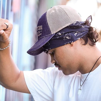 Premium Designer Bandana - Blue and Grey