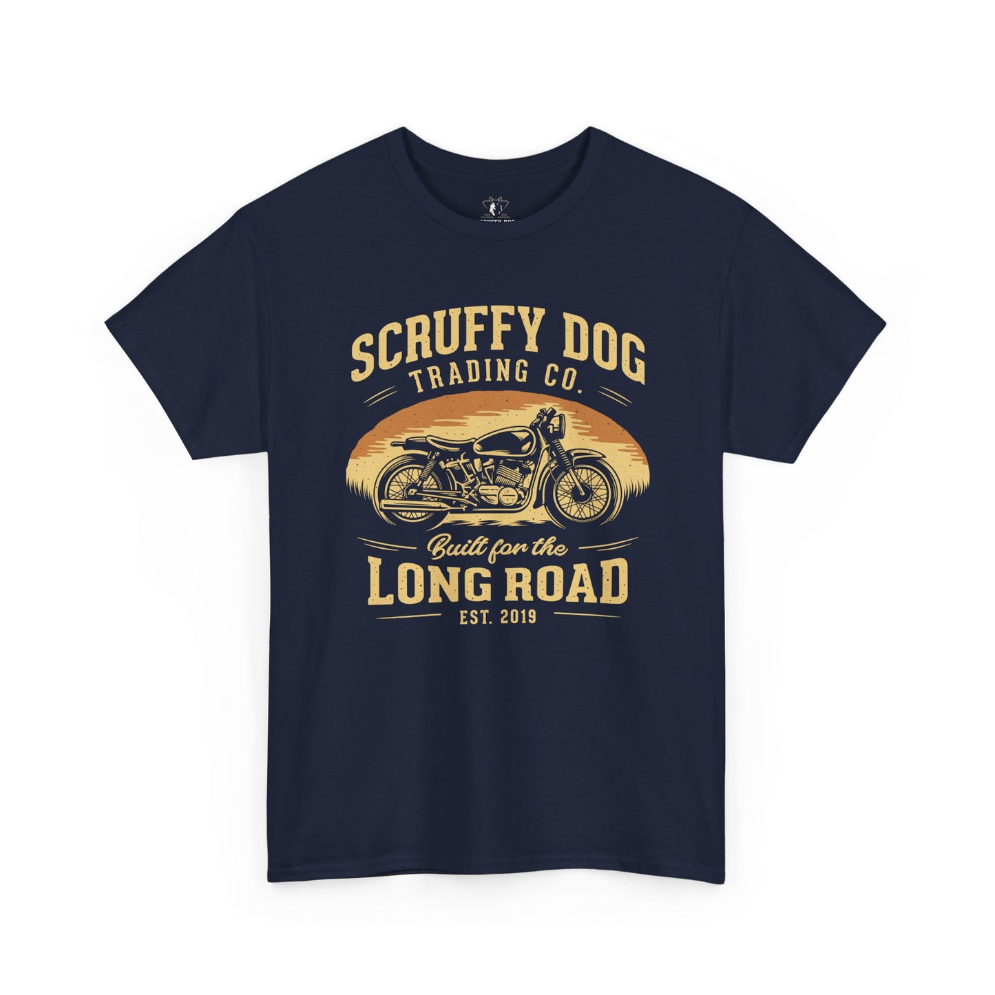 Men’s vintage biker t-shirt lifestyle open road Scruffy Dog