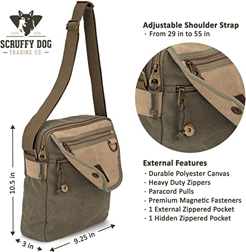 Small 11” Messenger Bag – Compact Canvas Crossbody, Water