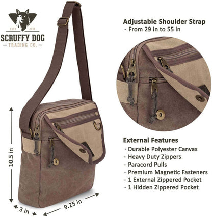 Side view of compact messenger bag