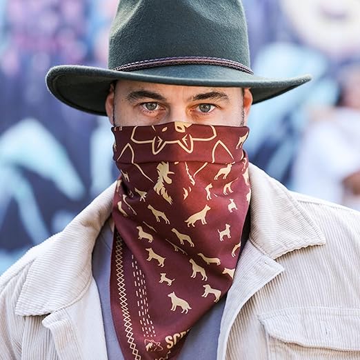 Premium Designer Bandana – Wine & Cream