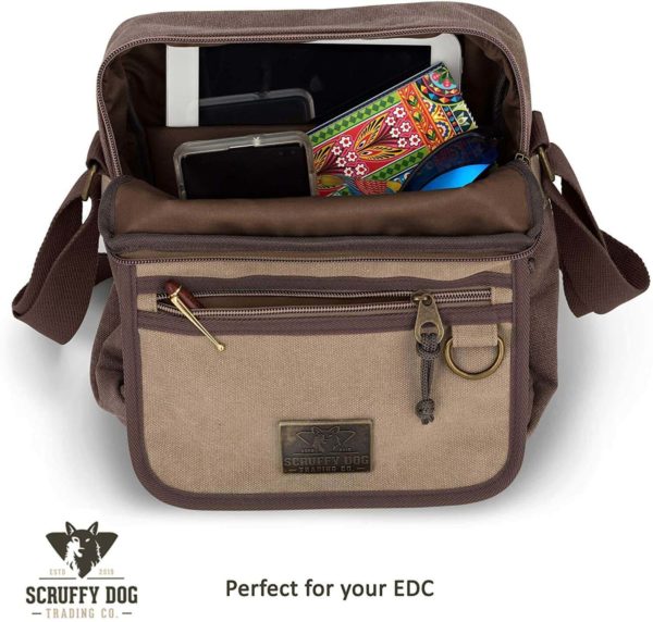 Small messenger bag interior and storage layout