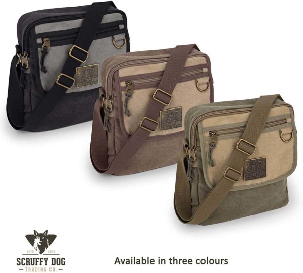 Small 11” Messenger Bag – Compact Canvas Crossbody, Water