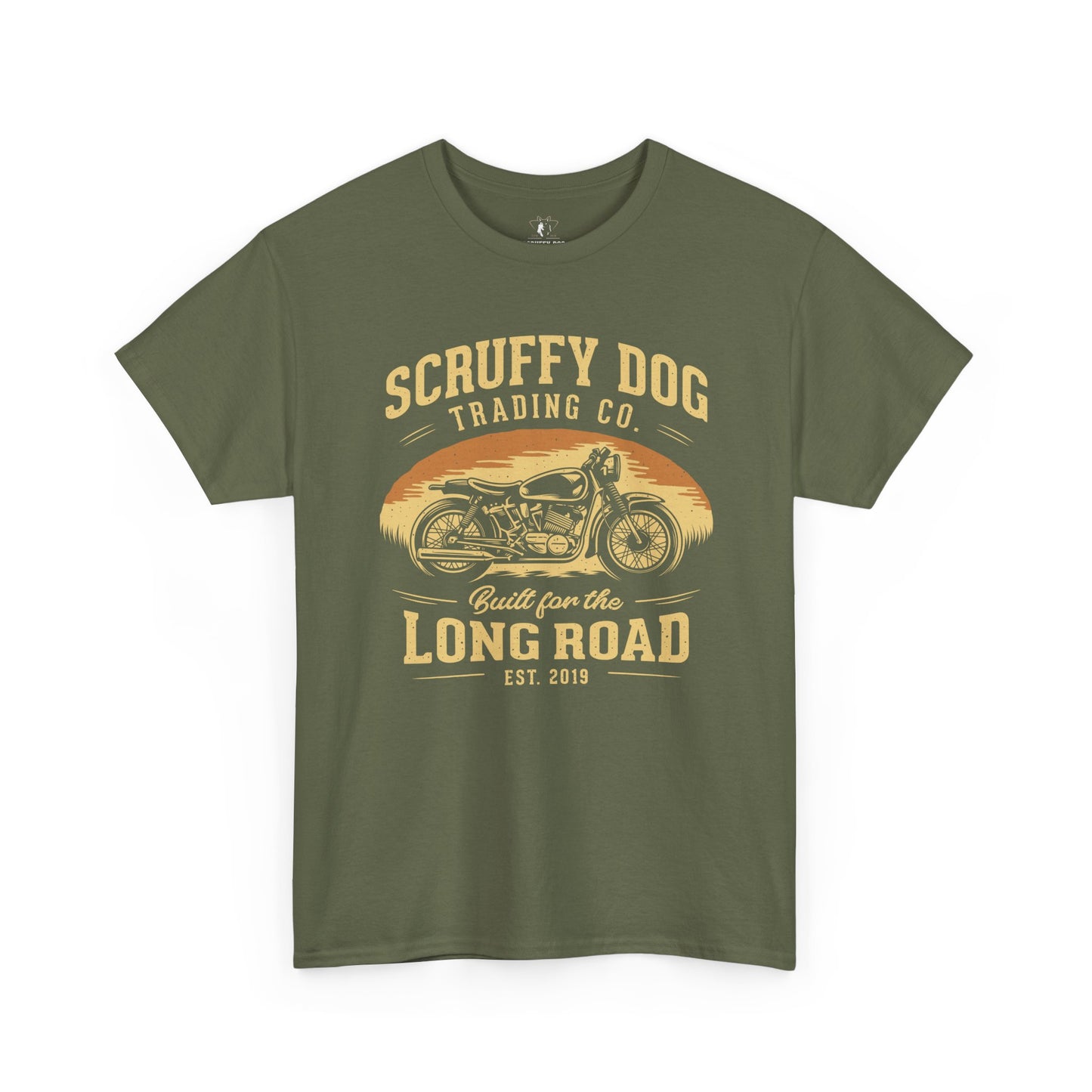 Men’s vintage biker t-shirt lifestyle open road Scruffy Dog