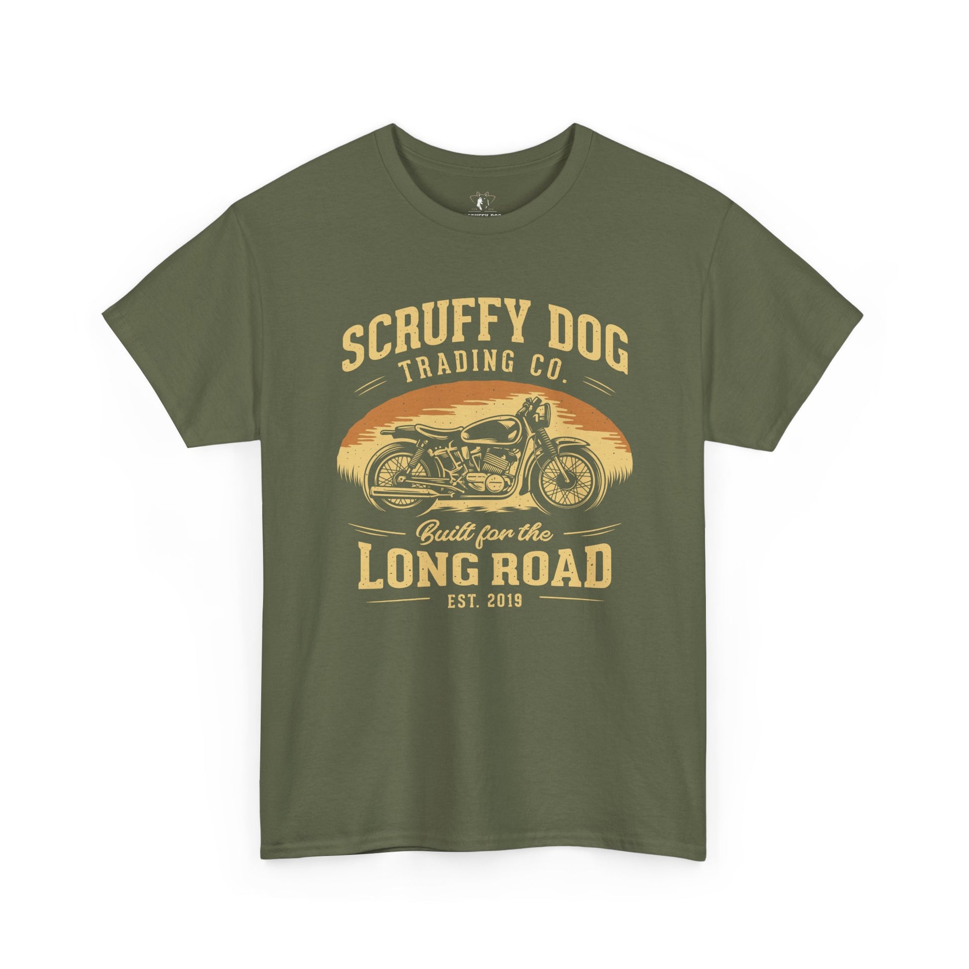Men’s vintage biker t-shirt lifestyle open road Scruffy Dog