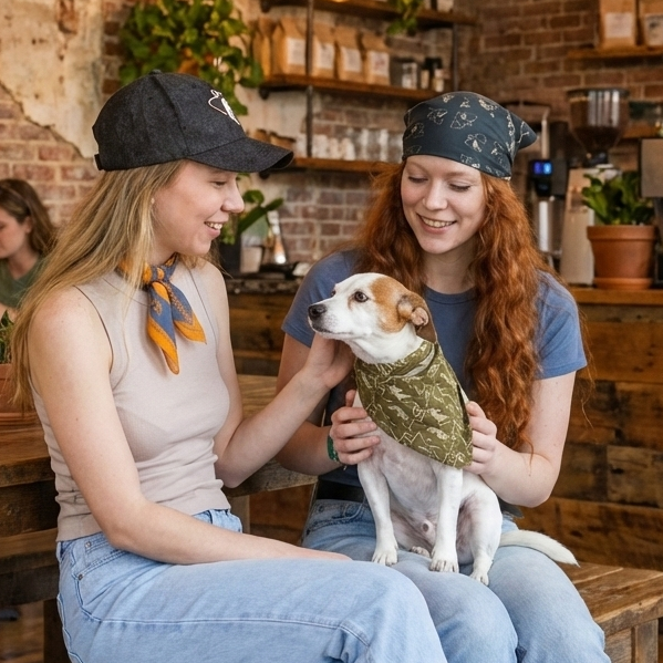 Premium Designer Bandana – Moss & Grey