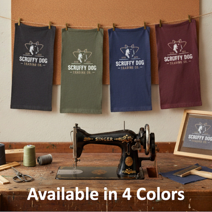 Scruffy Dog unisex t-shirt colour options charcoal navy military green red