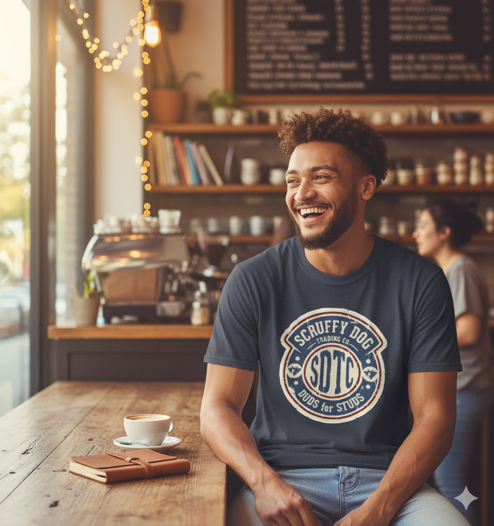 "Duds for Studs" Vintage Logo T-Shirt - Navy