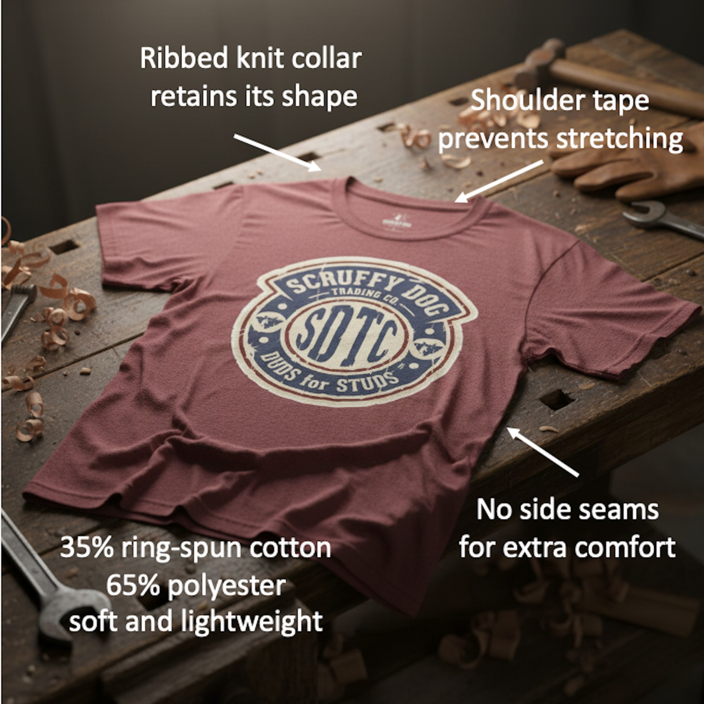Duds for Studs vintage logo t-shirt print detail