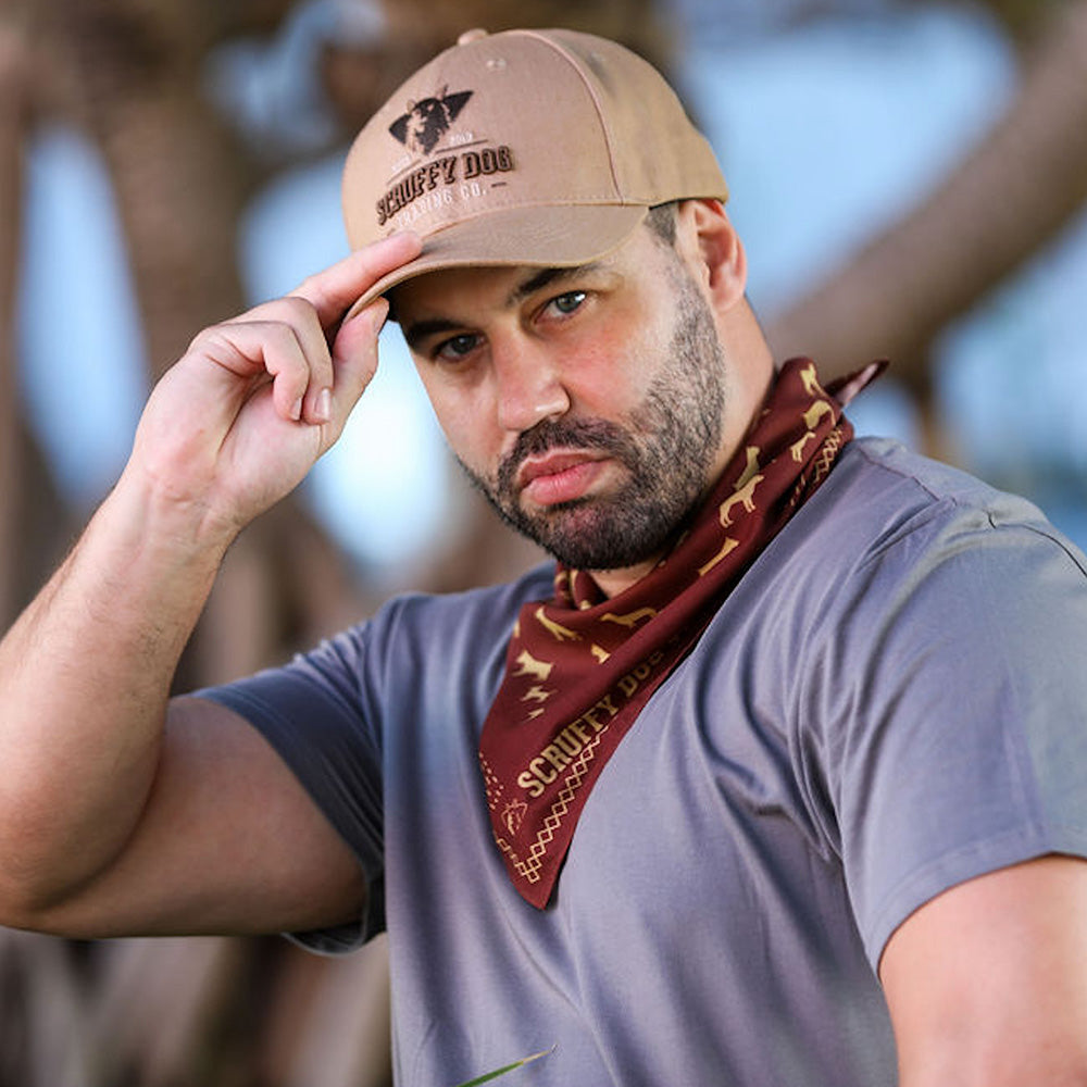Premium Designer Bandana – Wine & Cream