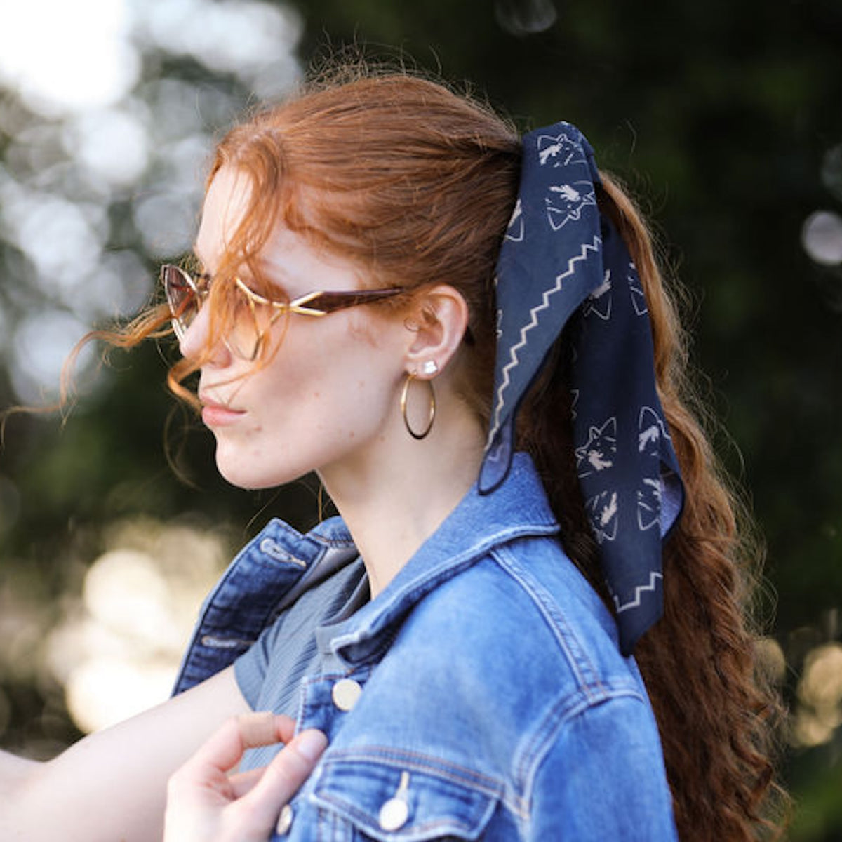 Premium Designer Bandana - Blue and Grey