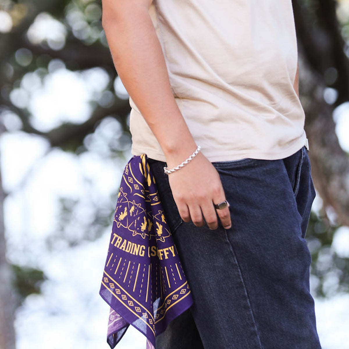 Premium Designer Bandana - Purple and Gold