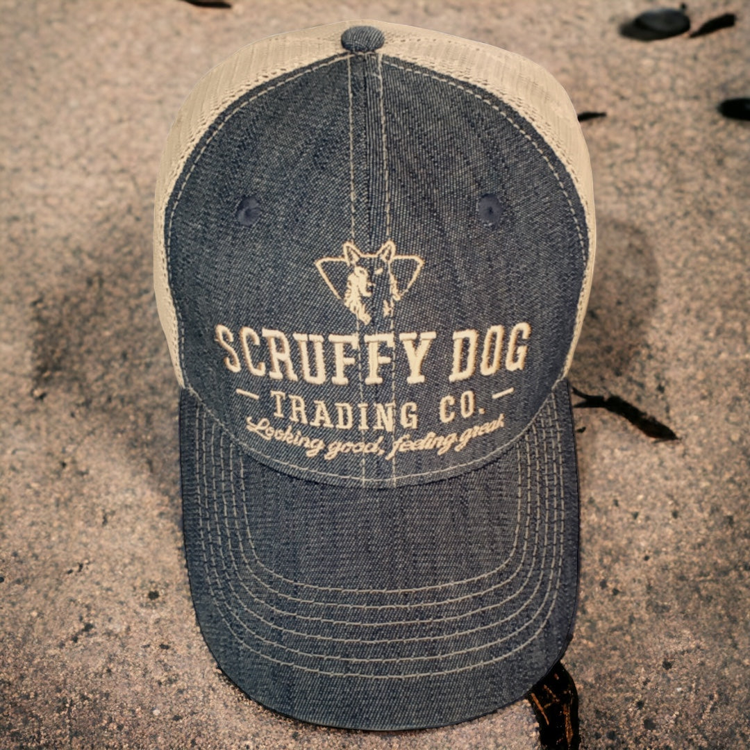 Premium Trucker Hat – Denim Blue