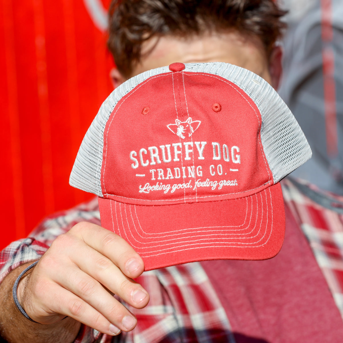 Premium Trucker Hat – Vintage Red