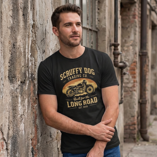 Motorcycle graphic t-shirt in moss green