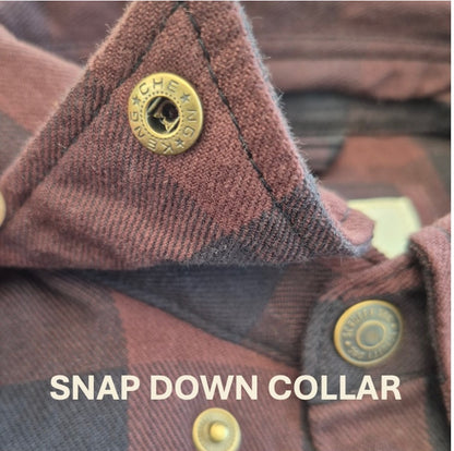Scruffy Dog snap-down collar signature logo snap flannel shirt