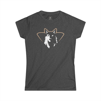 Ladies vintage logo t-shirt in dark grey