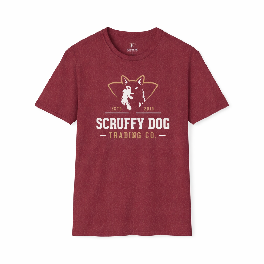 Classic logo t-shirt in maroon red by Scruffy Dog Trading Co.