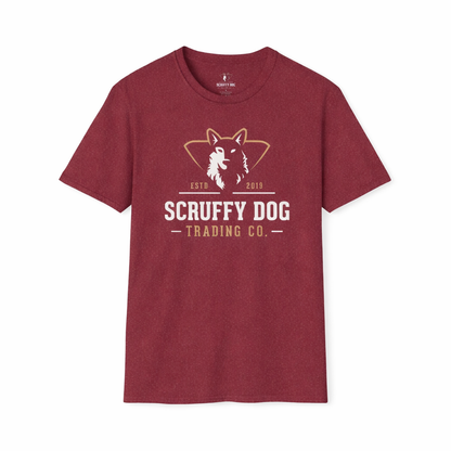 Classic logo t-shirt in maroon red by Scruffy Dog Trading Co.